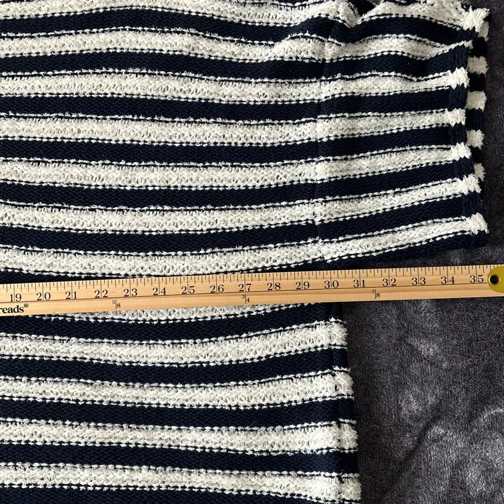 Anthropologie Evie Poncho Sweater Large Striped Relaxed Oversize Short Sleeve - Picture 8 of 9